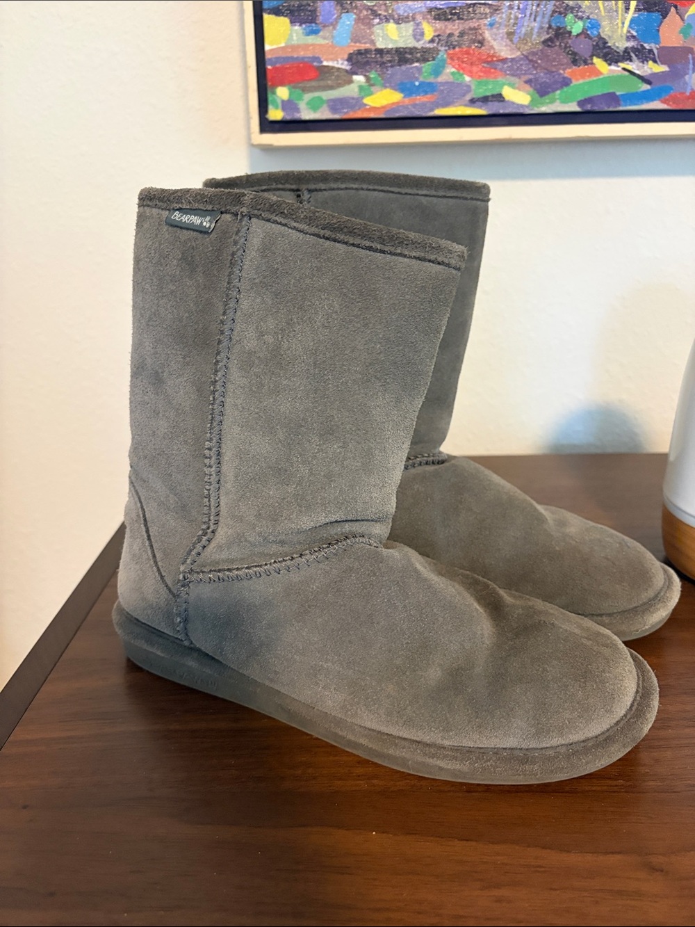 BearPaw Gray Suede Winter Boots